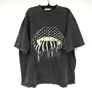 SIX WEEK RESIDENCY Men's Vintage Print Faded T-Shirt in Gray XL